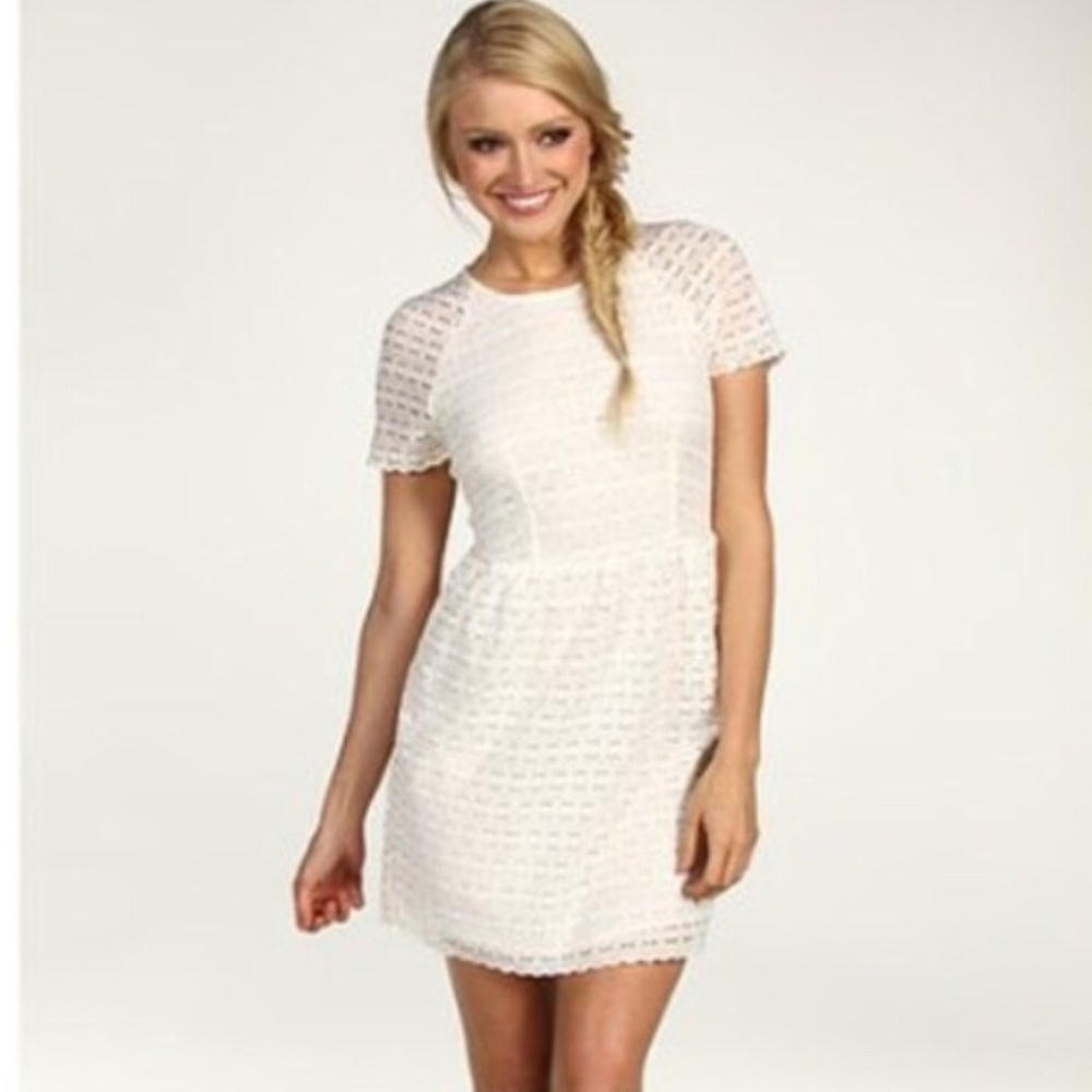 Free People Ivory Lace short sleeve dress size 2